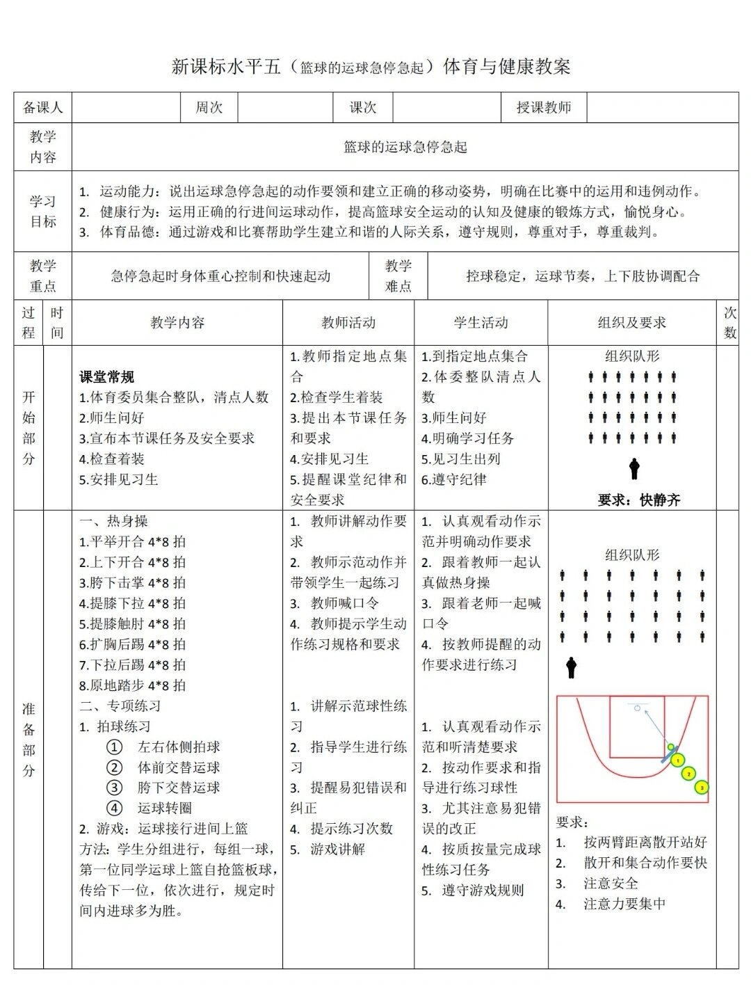 四到五岁幼儿篮球训练大纲